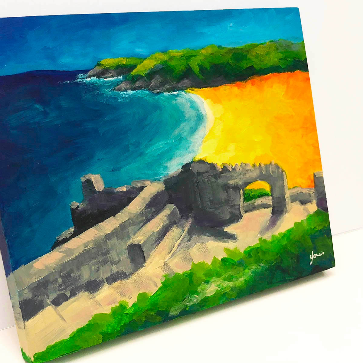 Barafundle Bay Acrylic painting - Image 2
